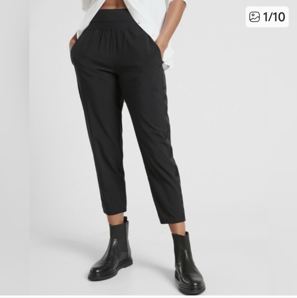 Athleta Black Nolita Slim Tapered Crop Pants NWT 12
